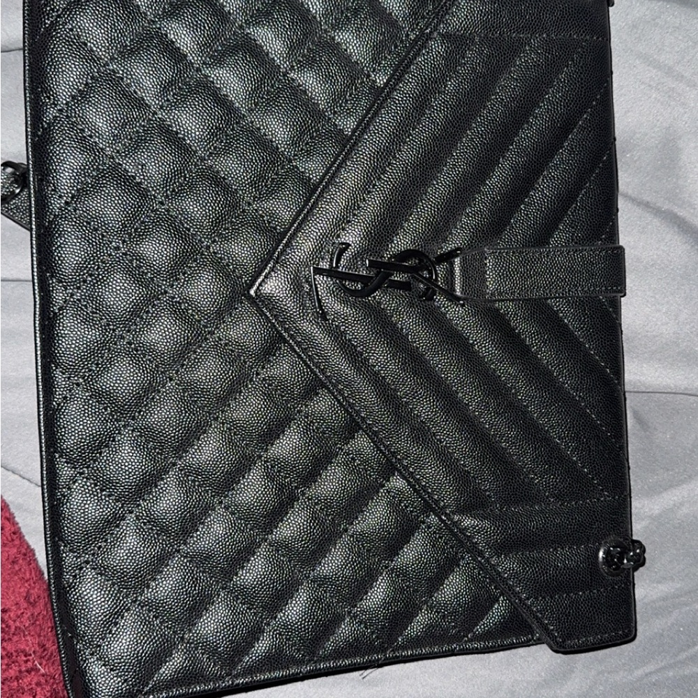 Envelope Triquilt Medium YSL Shoulder Bag in Grained Leather